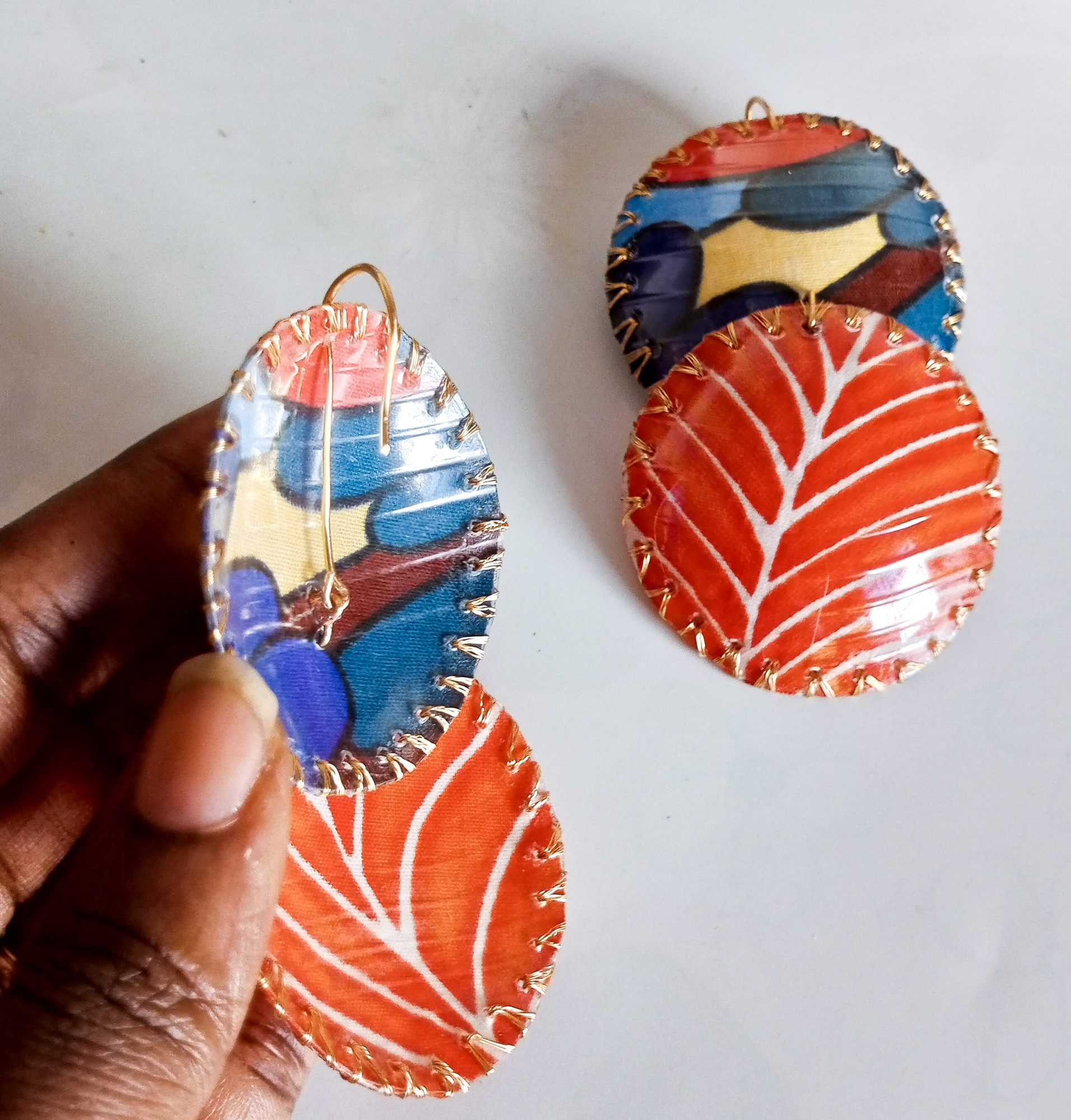 Art jewellery piece 18, wearable art from reclaimed materials