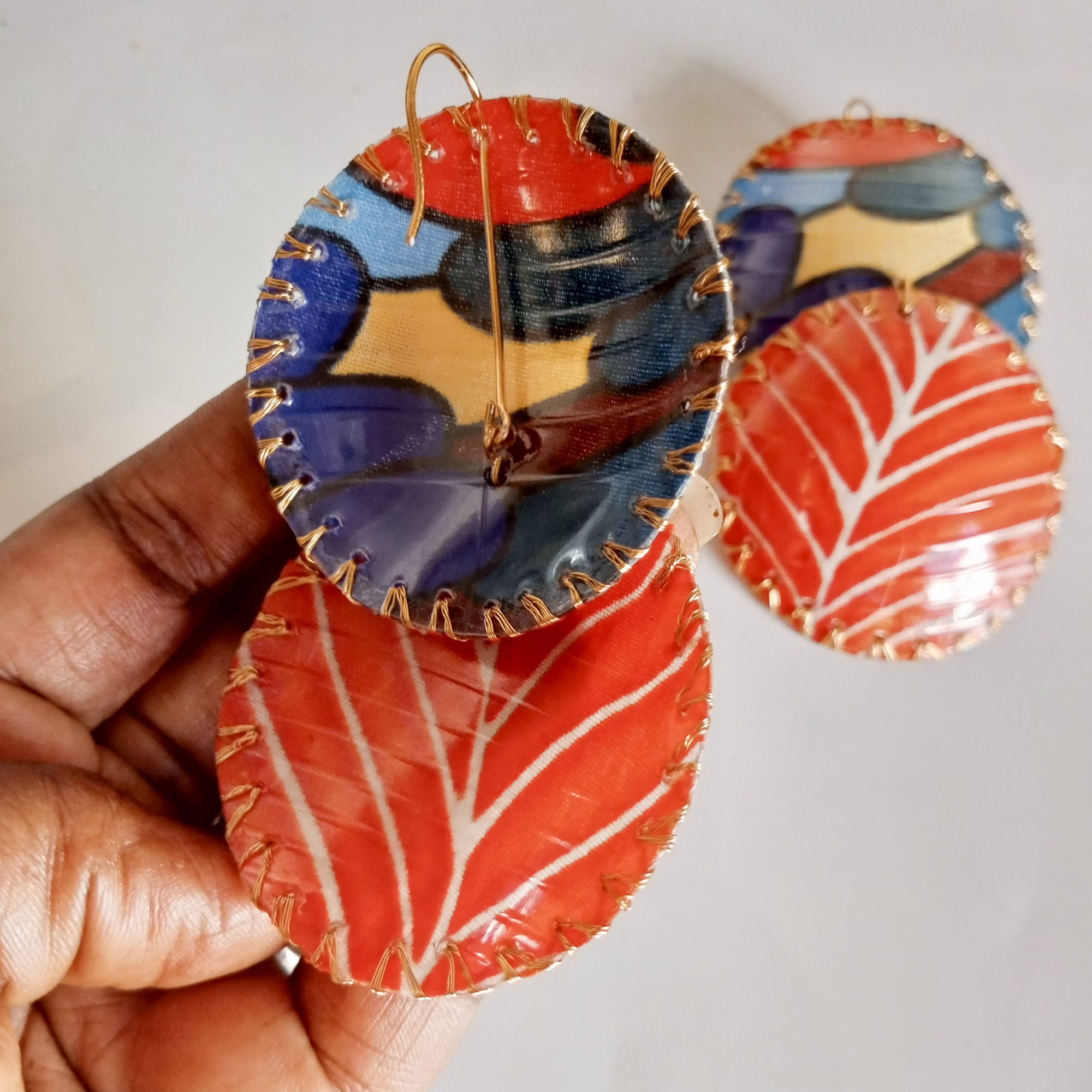 Art jewellery piece 19, wearable art from reclaimed materials